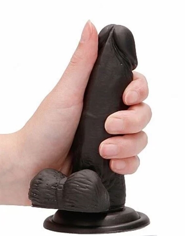 RealRock Black Realistic 6" 15 Cm. Cock med sugekop