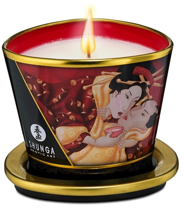 Shunga Massagelys Romance Strawberry Sparkling Wine 170ml