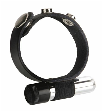 COLT leather vibrating cock ring