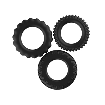 TITAN Thick Multi Sort silikone penisring sæt