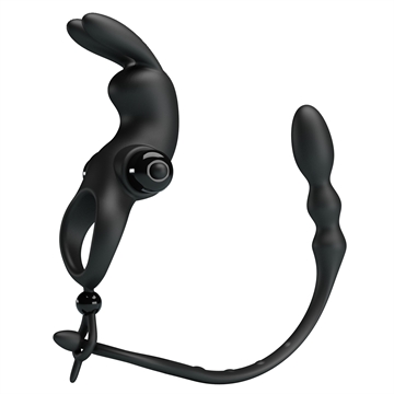 Pretty Love SP Rabbit Vibro penisring m. anal plug
