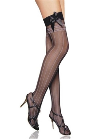 Sensual Lingerie Sort hofteholder strømper m. mønster XS/S