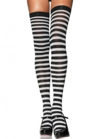 Sensual Lingerie Sort Stribet kostume knæstrømpe XS/S