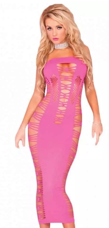 Big Spender Long Pink Tube dress