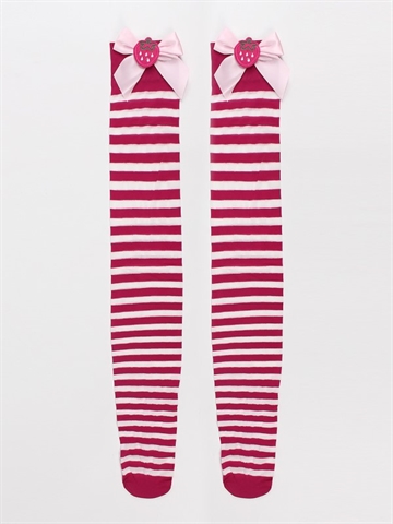 Sensual Lingerie Pink Stribet kostume knæstrømpe XS/M