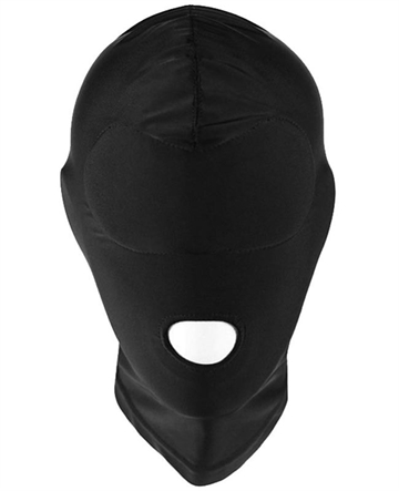 Sort helmaske med åben mund
