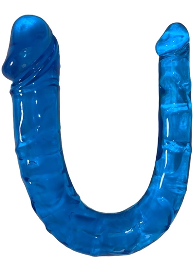 PARTISALG Dobbelt dildo blå jelly