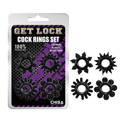 GK Power Black Cock Ring Set