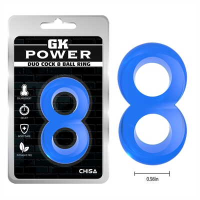Blue Duo Cock 8 Ball Ring
