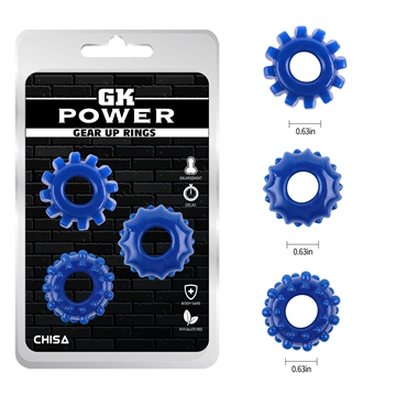 GK Power Gear Up Rings-Blue penisringe set 3 pc.