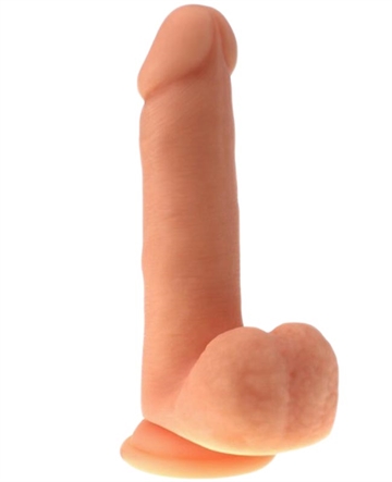 Colours Lys silikone dildo med sugekop 19cm