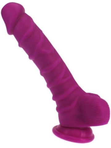 Colours Lilla silikone dildo med sugekop 22cm