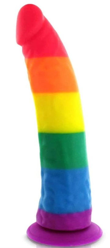 Willy rainbow Silikone sugekop dildo 21cm 