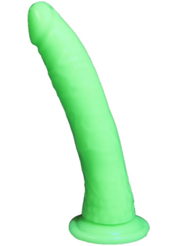 Willy Glow-in-the-dark Silikone sugekop dildo 21cm 