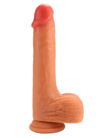 Double Layer Tan silikone sugekop dildo 22,5cm
