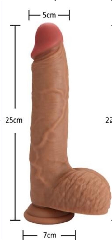 X-Men Dark Tan Doulbe layer dildo 25cm