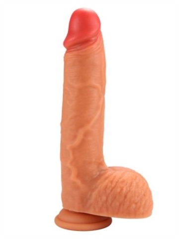 Double Layer Tan silikone sugekop dildo 25cm