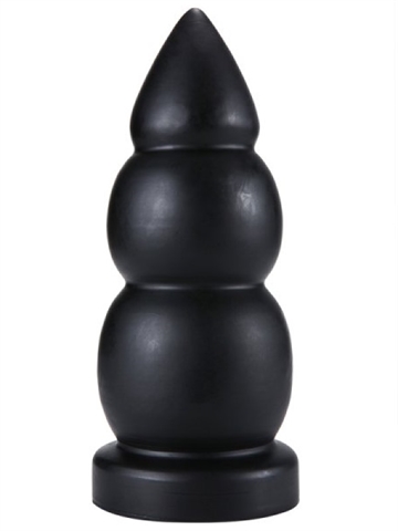 Konisk Bulbøs Sort kæmpe butt plug 25cm