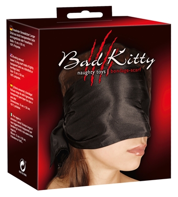 Bad Kitty Blid bondage blindfold i sort æske
