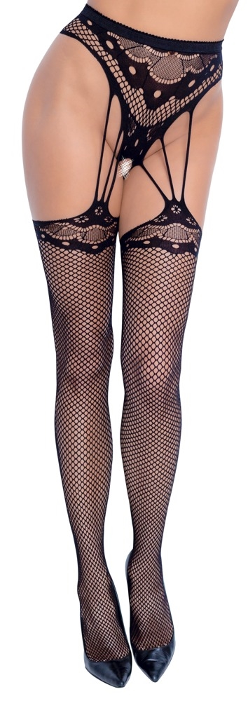 Cottelli Legwear Ouvert hofteholder netstrømpebuks