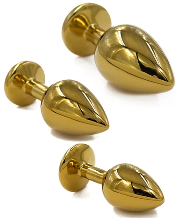 Golden jewel butt plug sæt i metal