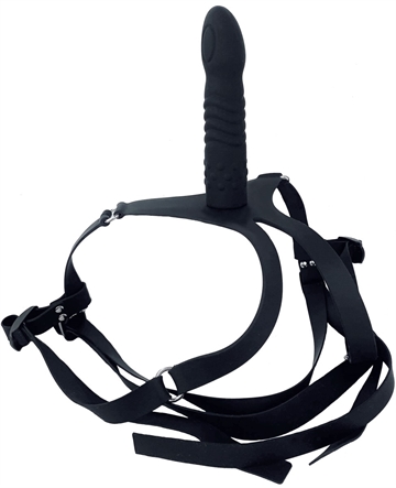 Sort Silikone Future Strap-on dildo harness 60-168cm