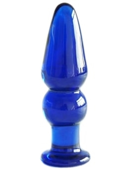WORLD BEST Glass dildo Blue star butt plug