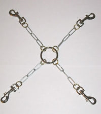 Metal kæde Kryds m.karabinhager -33 cm