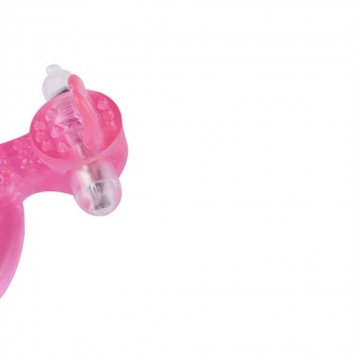 Aphrodisia Dual Rings Vibe Tongue Style pink penisring