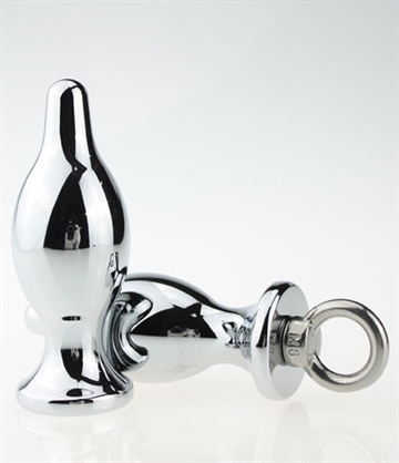 Hotgirl.dk WORLD BEST Metal Medium stål buttplug med bondagering