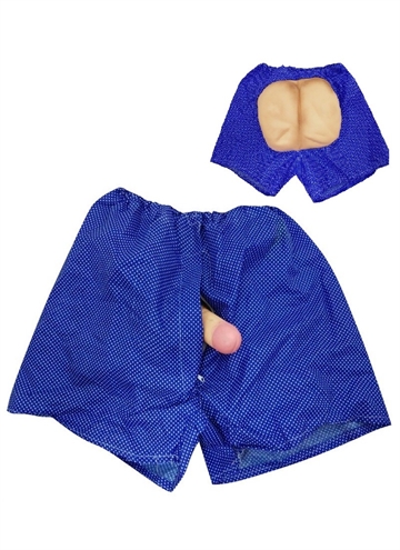 Peek-a-penis blå herre shorts