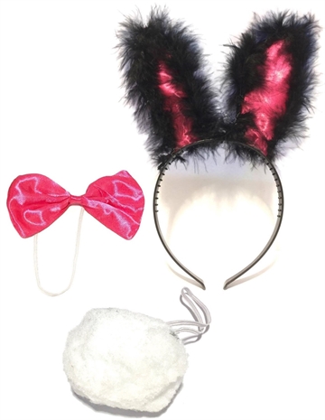 Kanin kostume tilbehør i pink og sort