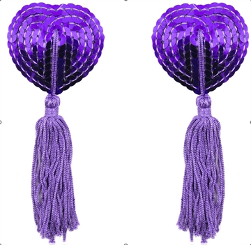 Purple Heart burlesque nipple tassels