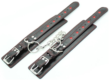 Red Heart Bondage ankel manchetter
