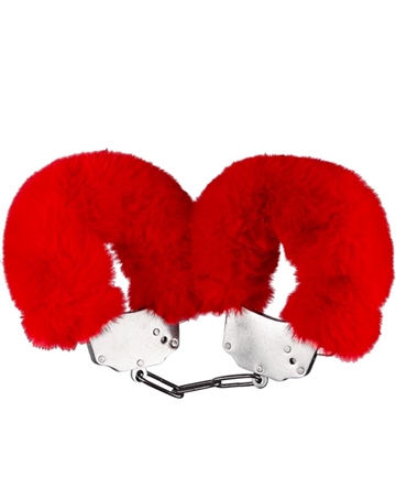 Luxery Fluffy Cuffs Rød plys