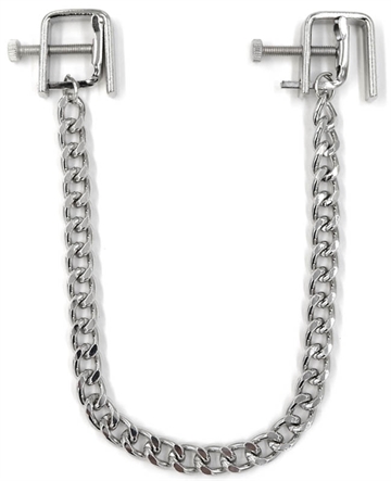 NipplePlay Pres klemmer med tyk sølv kæde