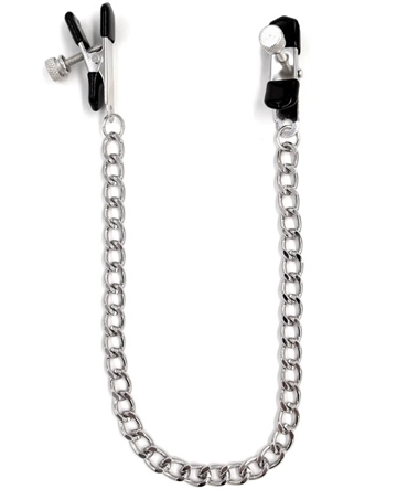 NipplePlay Brede klemmer med sølv kæde