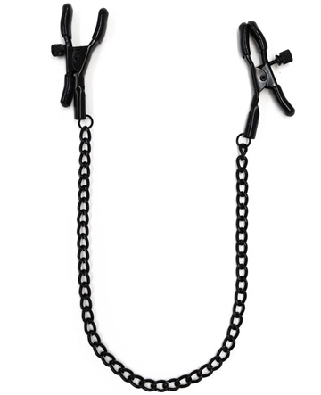 NipplePlay Klassiske klemmer med tynd sort kæde