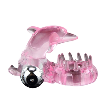 Hotgirl.dk Love Dolphin rosa penisring med vibrator