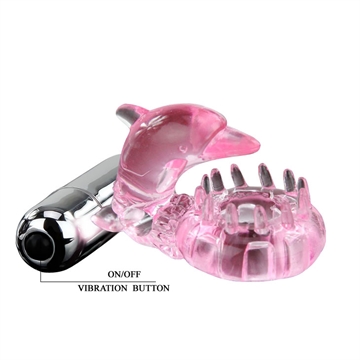 Hotgirl.dk Love Dolphin rosa penisring med vibrator info
