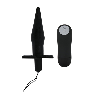 Butt Plug sort fjernbetjent anal plug med trådløs vibrator