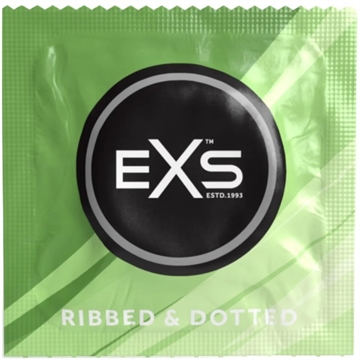 EXS Ribbed & Dotted Str. 56mm kondom 5stk