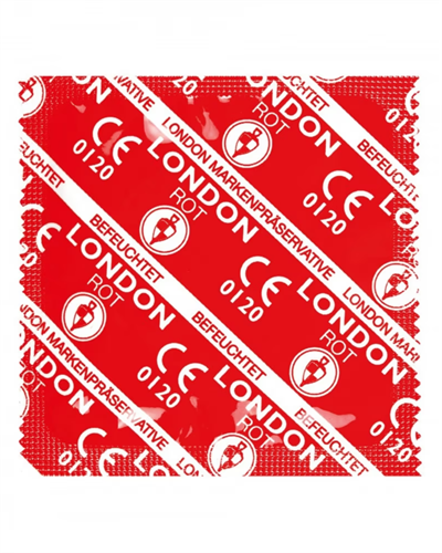 50 Stk. London Extra Rød jordbær kondom 56mm
