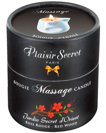 Plaisirs Secrets Massageolie duftlys Rødtræ 80ml