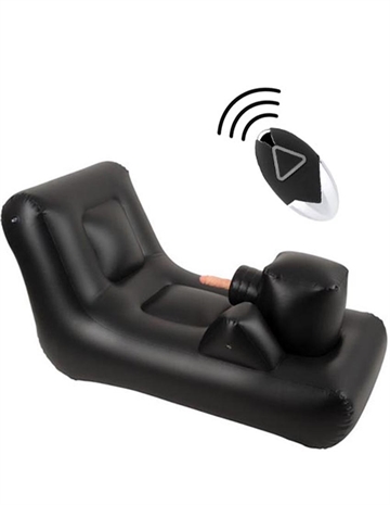 Oppustelig sort Sexmaskine med fjernbetjening